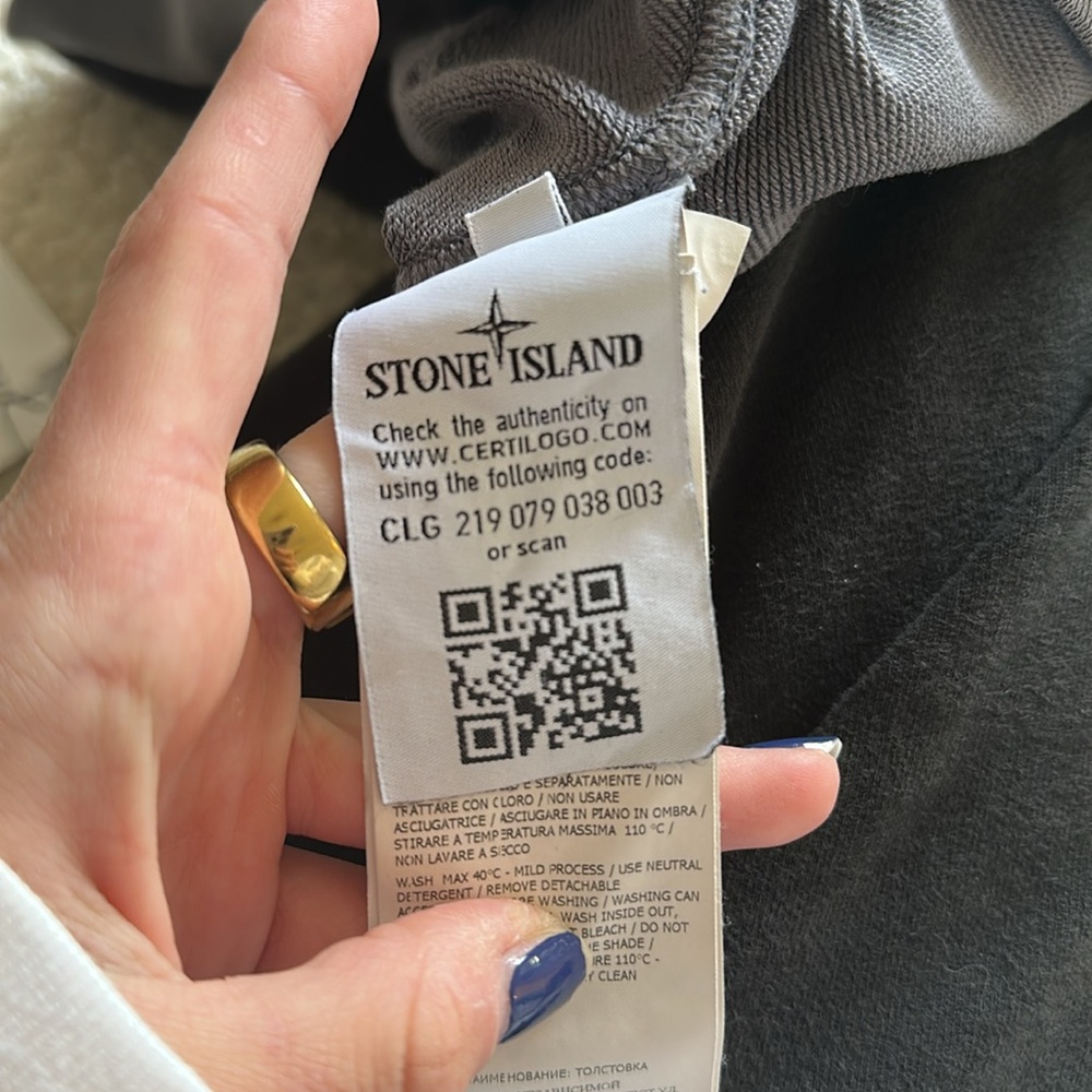 Stone island organic cotton fleece hoodie - Picture 6 of 6